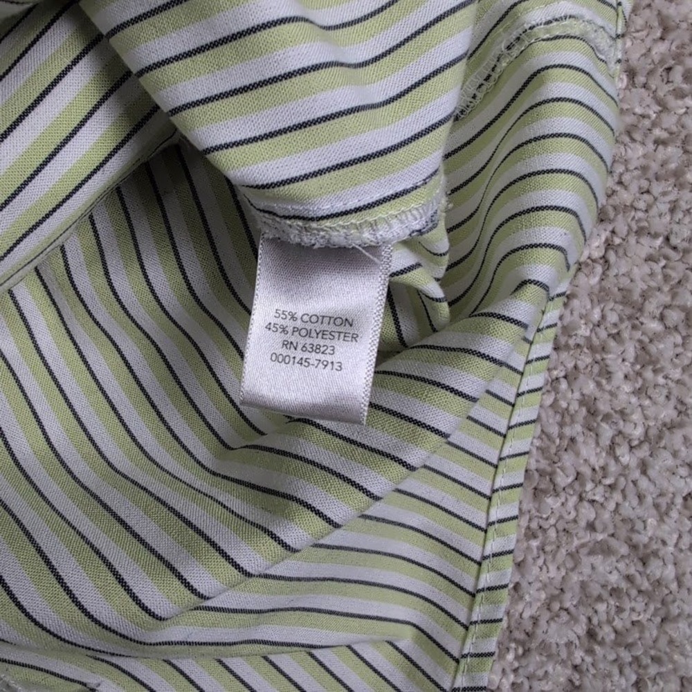 CJ Banks Womens 2X Striped Button Down Shirt Collared 3/4 Sleeve Casual Top - Picture 4 of 6
